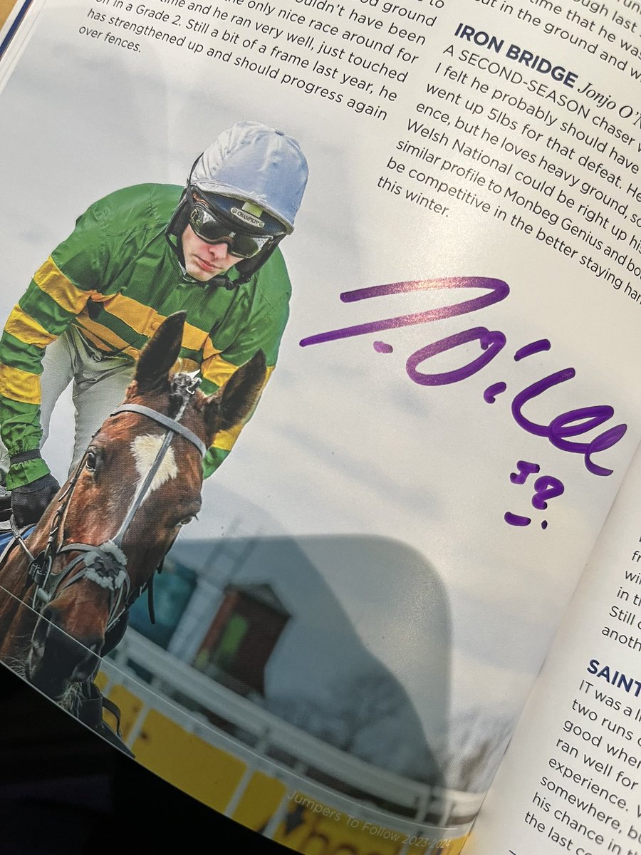 paulfergusonJTF's tweet photo. 🚨 JTF PRIZE GIVEAWAY

I have 3 copies of JTF 2023-2024, signed by all 6 contributing jockeys:

Sean Bowen, Harry Cobden, Brian Hughes, Jonjo O’Neill Jnr, Nick Scholfield &amp; Harry Skelton.

Follow, Like &amp; RT to enter. Winners will be randomly selected on Friday. https://t.co/qFALkmADa2