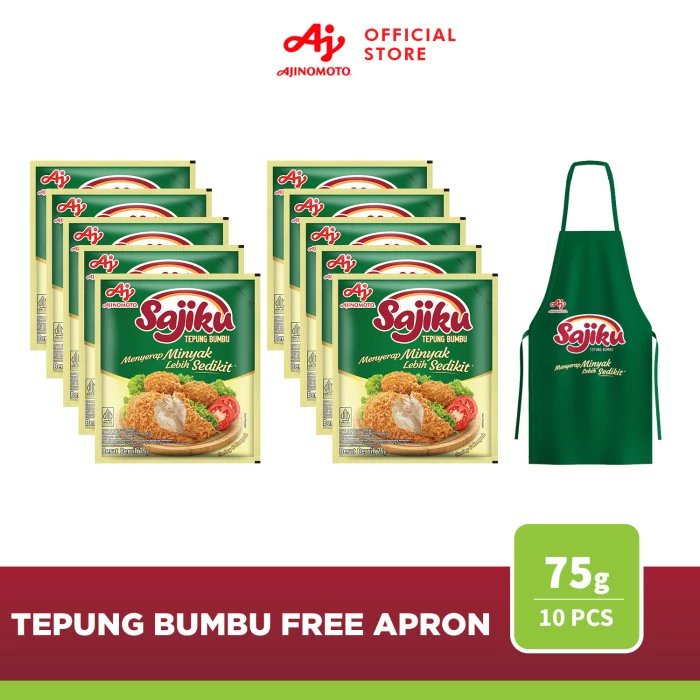 Sajiku tepung bumbu menyerap sdkit minyak 10 pcs free apron

pke kode TAPBELANJA  utk dpt diskon ya

tokopedia.link/G8jqakA7aEb

#tokopedia #bebasongkir #sajiku #tepungsajiku #tokopediawib #diskonbelanja