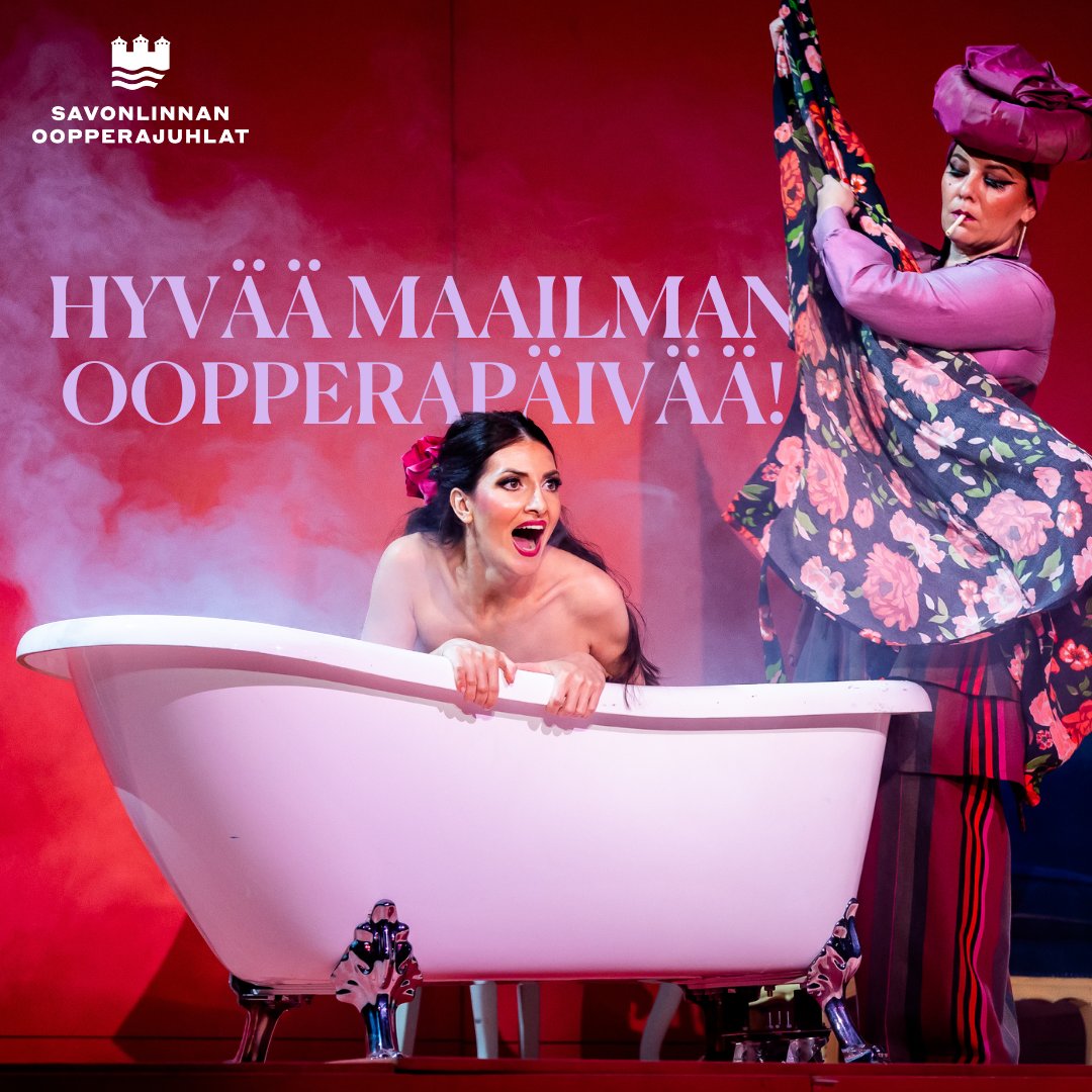 Hyvää maailman oopperapäivää kaikille oopperan ystäville! 🥳 Juhlapäivän kunniaksi tarjoamme -25 % edun valittuihin ensi kesän esityksiin. ETU VOIMASSA VAIN TÄNÄÄN! Lisätiedot operafestival.fi/lipunmyynti/wo… #WorldOperaDay
