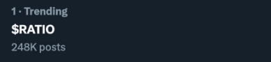 ethratio's tweet photo. $RATIO is trending.