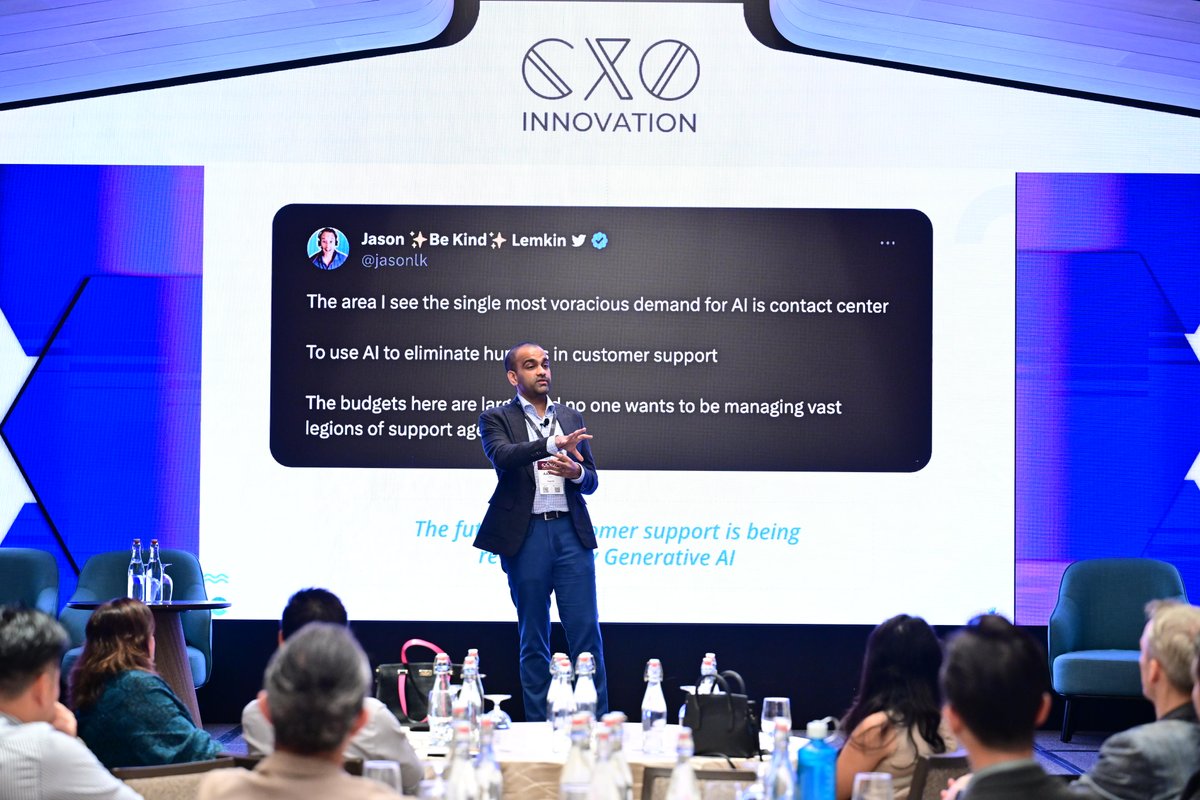 #ChiefCX - Welcome Aakrit Vaish, #Haptik to the stage, discussing "Slope of Enlightenment: Reinventing CX chatbots with Large Language Models (LLMs)".

📌 Agenda: cxoinnovation.com/ccxo-singapore…

#CXOInnovation #SingaporeSummit #CCXO #CustomerExperience #CustomerEngagement