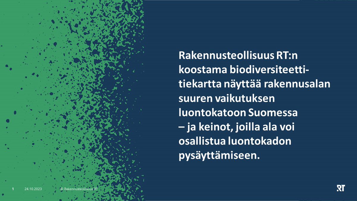 Biodiversiteettitiekarttamme on nyt julki 🌱🐝🐸🦋
Rakennusalan osuus maankäytöstä, luonto- ja metsäkadosta sekä raaka-aineiden kulutuksesta on suuri. Tiekartta linjaa keinot ja mittarit luontopositiiviseen siirtymään🍀
#RTluonto #biodiversiteetti
rt.fi/Ajankohtaista/…