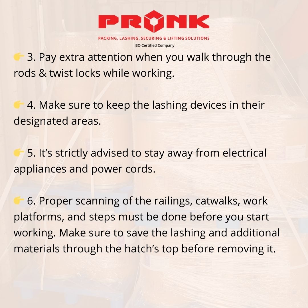 JustPronkIt's tweet image. 9 precautions that stevedores and ship crew should take for safe #lashing and de-lashing - see the images.

If you are looking for a reliable lashing provider in India and the UAE, we can help you and we are just one step away - lnkd.in/dxR4XJgN

#shipping #logistics