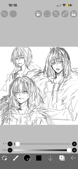 最近描いてなかったから描き方忘れて顔が定まらないオベヴォ 