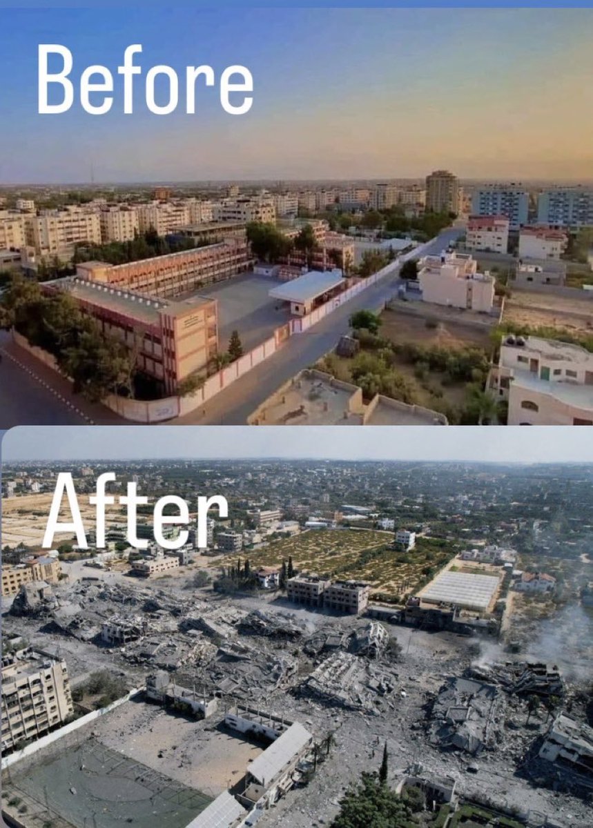 Gaza before and after “American Democracy”.