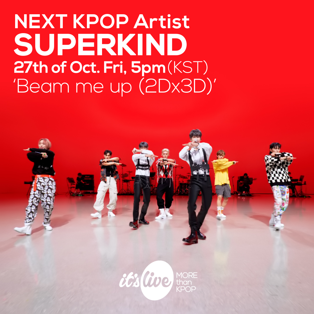 itsLIVEofficial's tweet photo. <COMING UP NEXT>
#SUPERKIND - #BEAMMEUP
#슈퍼카인드 - Beam me up (2Dx3D)
@PlaySUPERKIND
#잇츠라이브 #KPOP #itsLive https://t.co/UWKGstBXjr