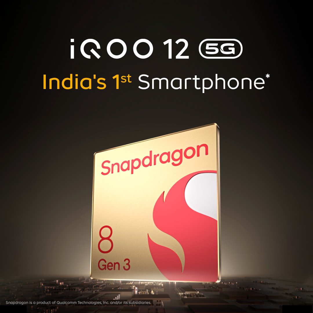 yabhishekhd's tweet photo. Official ✅
iQOO 12 will be the 1st smartphone to launch in India with the Snapdragon 8 Gen 3 chipset.
#iQOO #Vivo #iQOO12 https://t.co/AE0tPlppA7