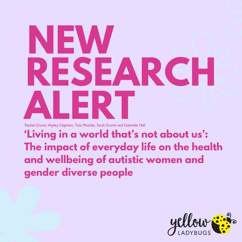 yellow_ladybugs's tweet photo. ‘Living in a world that’s not about us’: The impact of everyday life on the health and wellbeing of autistic women and gender diverse people:
https://t.co/zyZkpEj9p3
#autismresearch #actuallyautistic #autisticwomen #autisticwellbeing #autisticgirls #autisticgenderqueer https://t.co/yX0tEFddQX