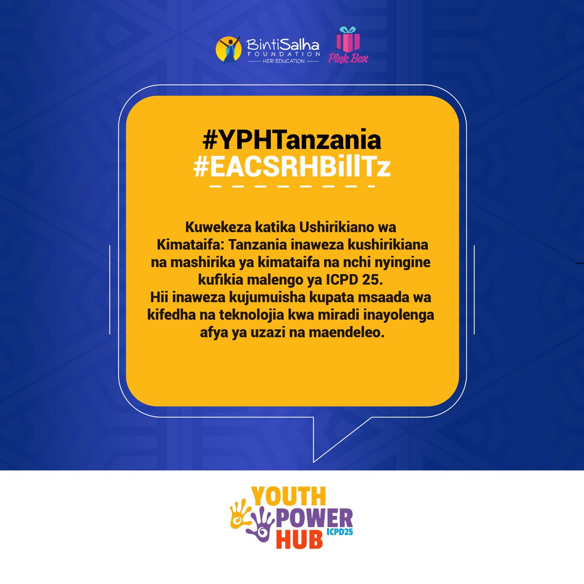 Nchi bado ina nafasi kubwa ya kushirikina na mataifa mengine na mashirika ili kufanikisha malengo ya #ICPD25Tz kwa haraka #YPHTanzania #EACSRHBillTz