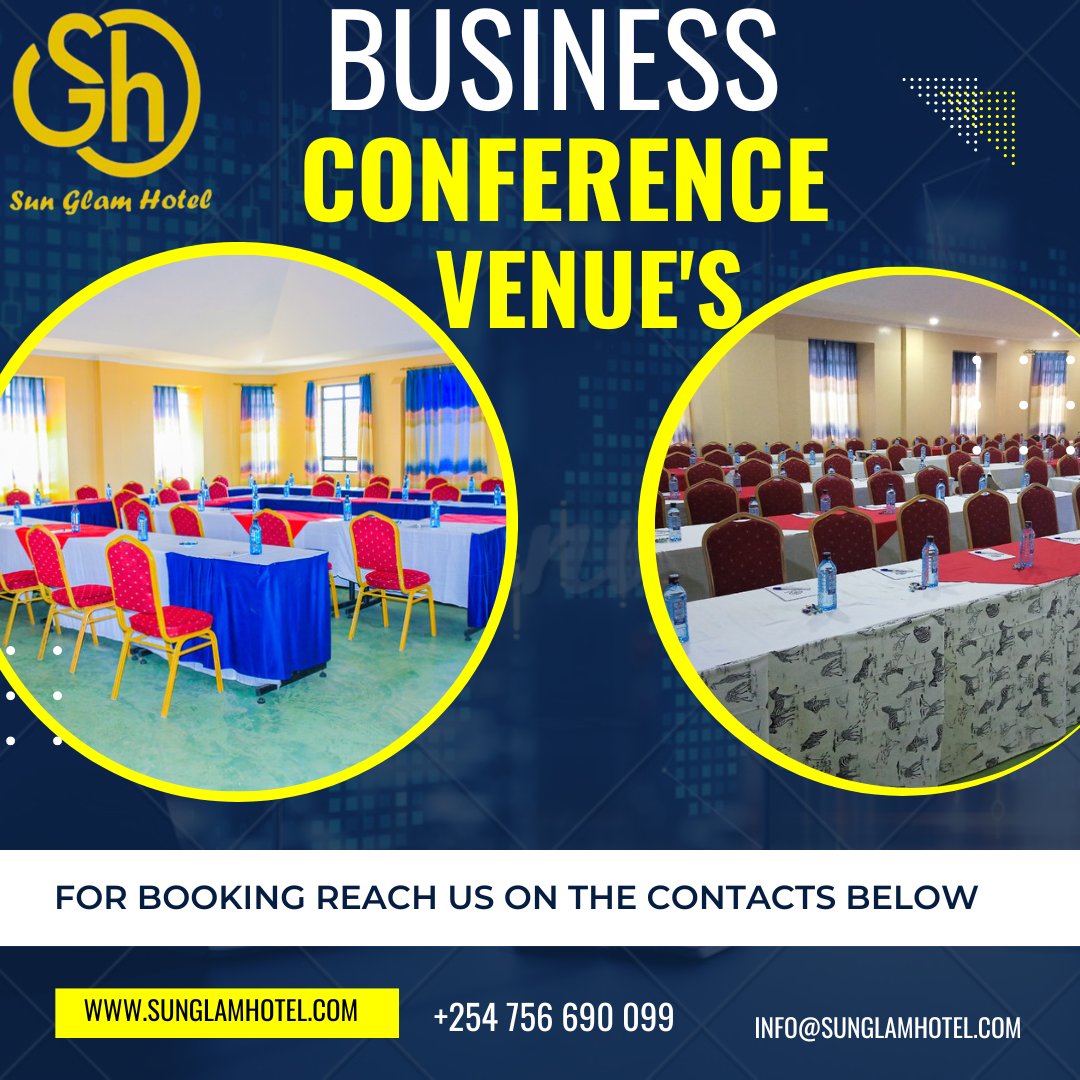 When people meet to steer strategic goals, great things happen for common good & success.
#conference #spaces #venues #openconference #bookings #machakoscounty
For Booking:
Call +254 758 922 258
WhatsApp +254 756 690 099
E-mail - info@sunglamhotel.com