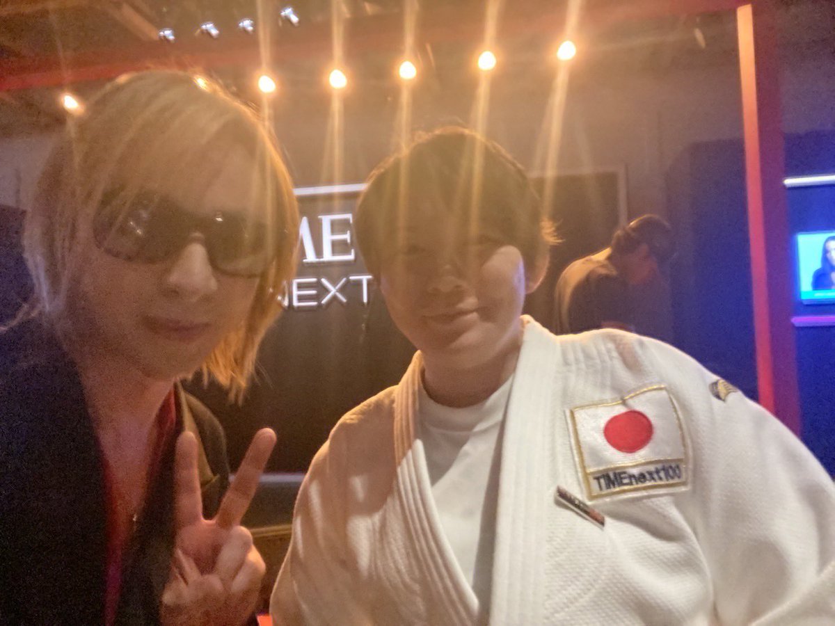judo_gonoi's tweet image. X  JapanYOSHIKIさんと柔道着。
柔道のお話しできました。
ありがとうございました！
#TIME100next