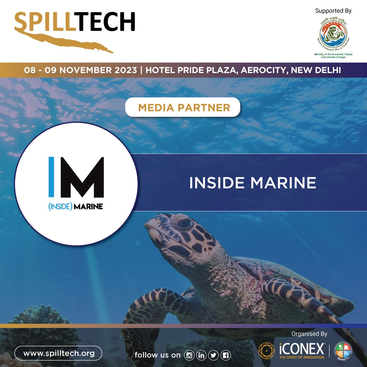 spilltechevent's tweet photo. #SpillTech2023ย is pleased to welcome @InsideMarine as Media Partner
8 โ 9 November 2023 | Hotel Pride Plaza, Aerocity New Delhi
To know more https://t.co/ofjnysp231
#SpillTech #OILSpill #oilspillresponse #Oceans #oil #environment #cleanseas #oilspillprevention #oceanpollution https://t.co/oYV31ZodBm