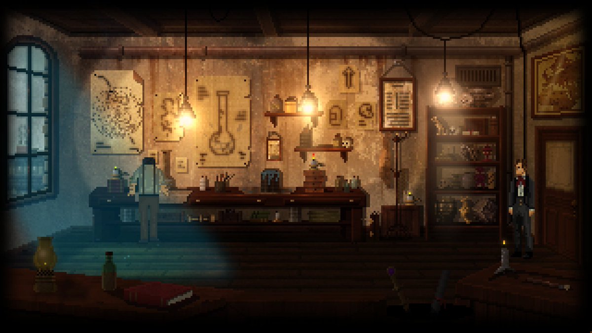 I'm making a supernatural adventure game about a device that can reveal the afterlife, inspired by the works of Algernon Blackwood, Arthur Conan Doyle and M.R. James.
Demo tomorrow!