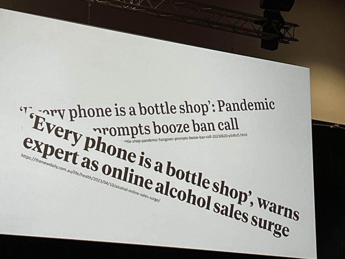 Do we want a world where algorithms prepare personalized social media messages to find people’s vulnerable moments for alcohol purchase. Then with distance sales product can be delivered to the door! We need alcohol policies to ban such marketing & availability! A.Lyons #GAPC2023