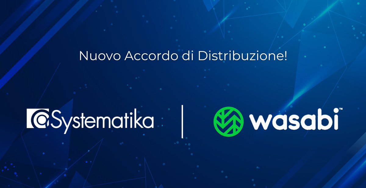 NUOVO ACCORDO DI DISTRIBUZIONE!!

Siamo lieti di annunciare che #Systematika Distribution ha stretto un accordo di distribuzione con #Wasabi Technologies.

Maggiori informazioni: bit.ly/3S45kUz  

#SystematikaDistribution #SysAcademy #Accordo #Partners
