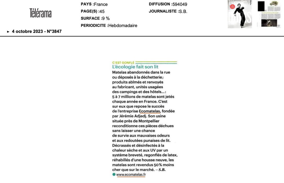 FHCOM's tweet photo. Pouvoir d'achat : Le reconditionnement de matelas a l'honneur dans les médias  avec @EMatelas  

#RP @FHCOM 

#literie #matelas #décoration #maison #économie #consommation https://t.co/LjP9L6V3eF