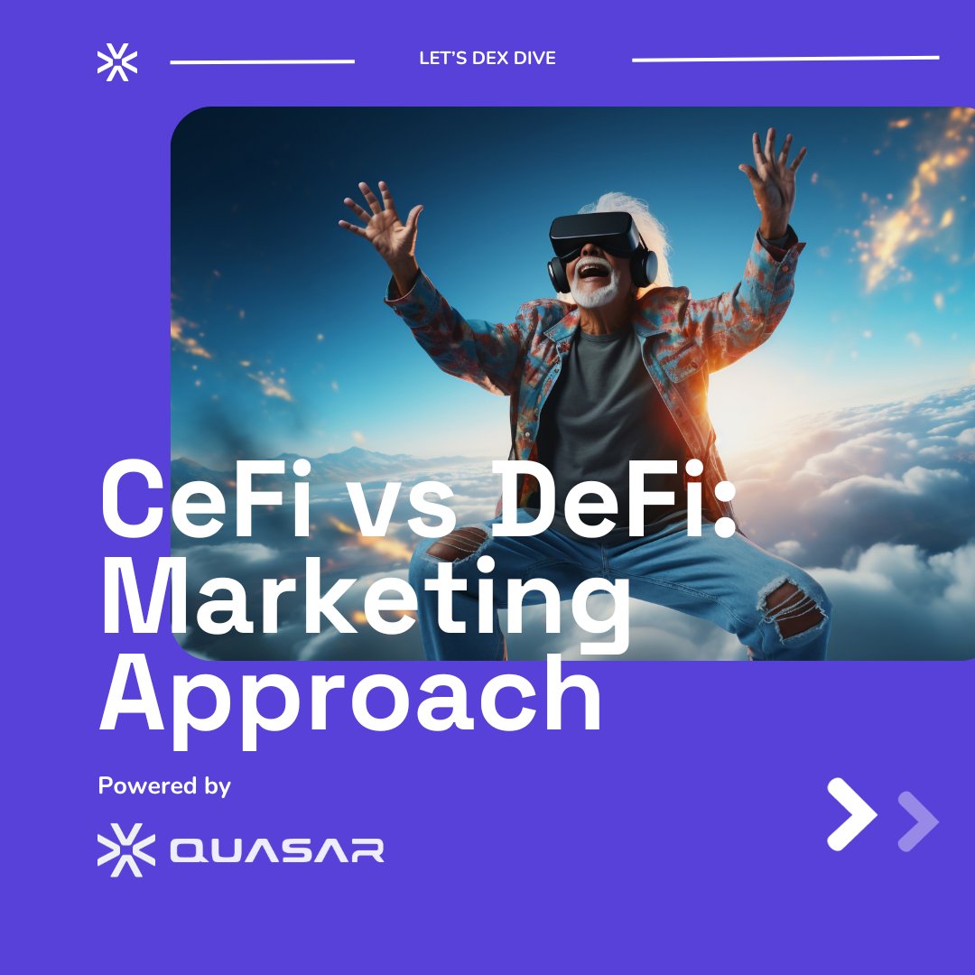Quasar_mkt's tweet photo. Face-Off: CeFi and DeFi Marketing in the Spotlight 🔎

In the ever-evolving world of finance, CeFi and DeFi are financial systems operating with traditional fiat money and cryptocurrency.

Read the full article: https://t.co/Mg29Cmyqna https://t.co/xVY8HpnBN1