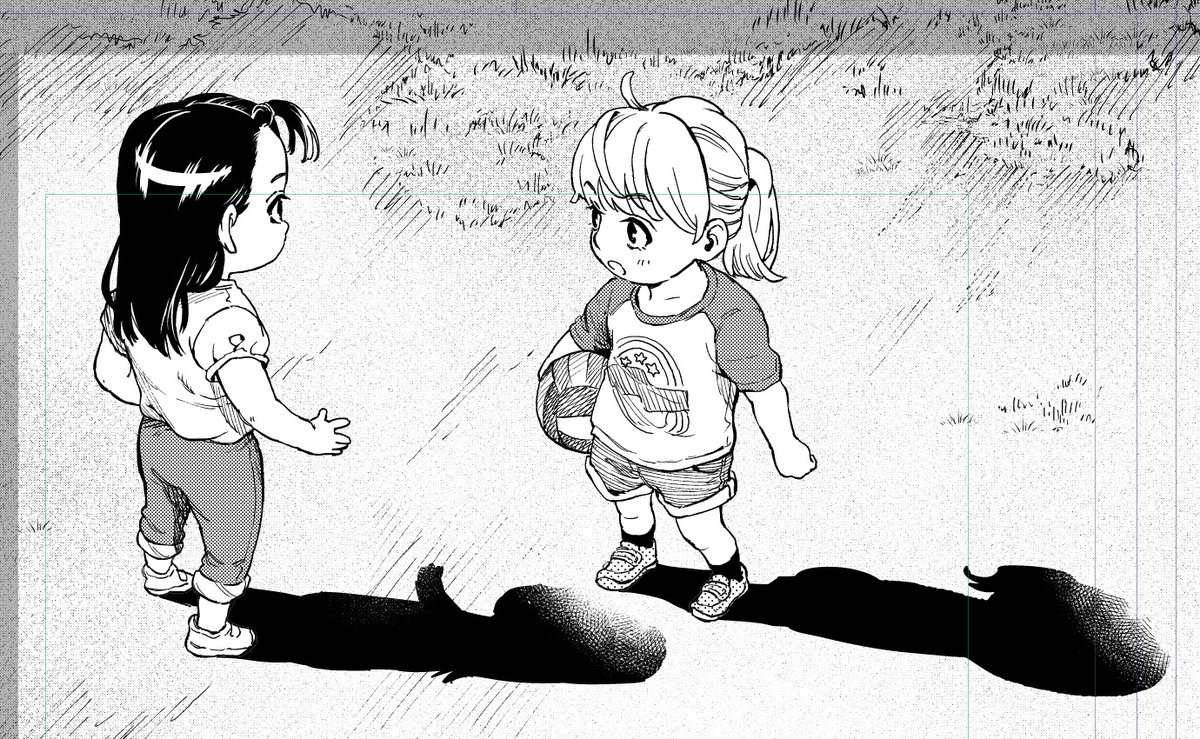 ちびっこ描くの好きかも。ぽよぽよしててかわいい。 #なんくるなんない!