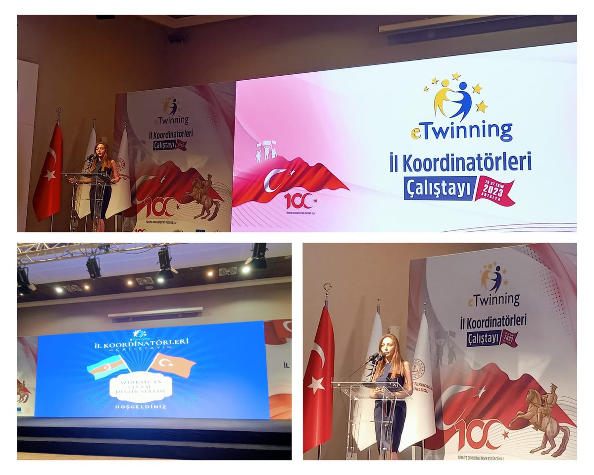 eTwinning Küçükçekmece (@etwkucukcekmece) on Twitter photo 🇹🇷🇦🇿 Azerbaycan Milli Eğitim Bakanlığı Daire Başkanı Fidan Najafova, Cumhuriyetimizin 100. Yılı temasıyla düzenlenen eTwinning İl Koordinatörleri Çalıştayı'nda, Azerbaycan-Türkiye işbirliği üzerine bir konuşma gerçekleştirdi.
<a href="/tcmeb/">Millî Eğitim Bakanlığı</a>
<a href="/Yusuf__Tekin/">Yusuf Tekin</a>
<a href="/mebyegitek/">Yenilik ve Eğitim Teknolojileri Genel Müdürlüğü</a>
<a href="/mfatihdoger/">Mehmet Fatih Döğer</a> 🇹🇷🇦🇿 Azerbaycan Milli Eğitim Bakanlığı Daire Başkanı Fidan Najafova, Cumhuriyetimizin 100. Yılı temasıyla düzenlenen eTwinning İl Koordinatörleri Çalıştayı'nda, Azerbaycan-Türkiye işbirliği üzerine bir konuşma gerçekleştirdi.
<a href="/tcmeb/">Millî Eğitim Bakanlığı</a>
<a href="/Yusuf__Tekin/">Yusuf Tekin</a>
<a href="/mebyegitek/">Yenilik ve Eğitim Teknolojileri Genel Müdürlüğü</a>
<a href="/mfatihdoger/">Mehmet Fatih Döğer</a>