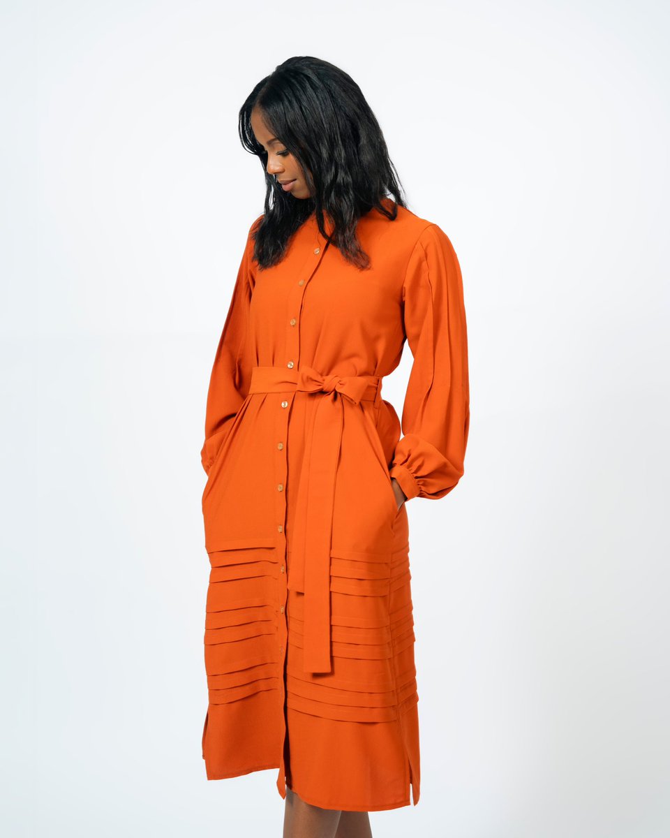 soniamugabo's tweet image. Introducing the “Eza” dress from our new collection “X”. A stylish belted dress in a burnt orange, featuring exquisite layered details and distinctive arm accents.

#soniamugabo #Xcollection #madeinRwanda #ss24 #africanfashion
