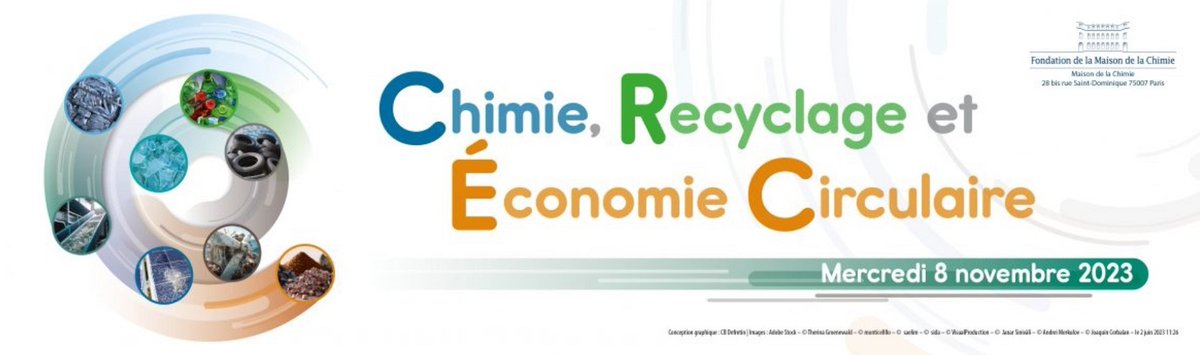 La @maison_chimie organise un colloque « #Chimie, recyclage et économie circulaire » accessible aux professeurs et lycéens. Rdv le 8/11 pour comprendre et relever les défis de la chimie du recyclage, indispensable pour la transition écologique ♻ 🔬actions.maisondelachimie.com/colloque/recyc…