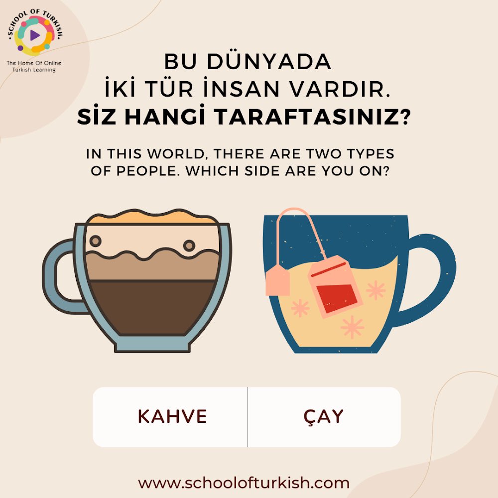 SchoolofTurkish's tweet photo. Tarafınızı seçin! 😃☕️
https://t.co/VzuGnnAhmf
📧info@schoolofturkish.com
📲+44 776 776 1831
#schoolofturkish #turkishcourse #turkishclasses #turkishlessons
#languagelearning #learnturkish https://t.co/nUThjMi1eb