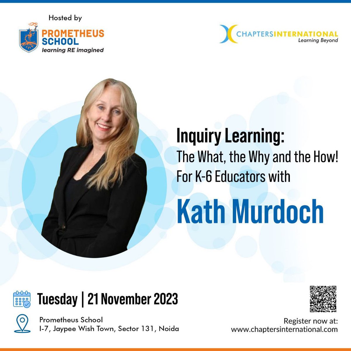 Excellent PD opportunity for K-6 Educators! Join us for an Inquiry Learning Workshop with Kath Murdoch on  Tuesday, November 21, 2023   To register click here lnkd.in/gHgj9B-6 <a href="/ChaptersInt/">Chapters International</a> <a href="/Prometheus_Edu/">Prometheus School</a>