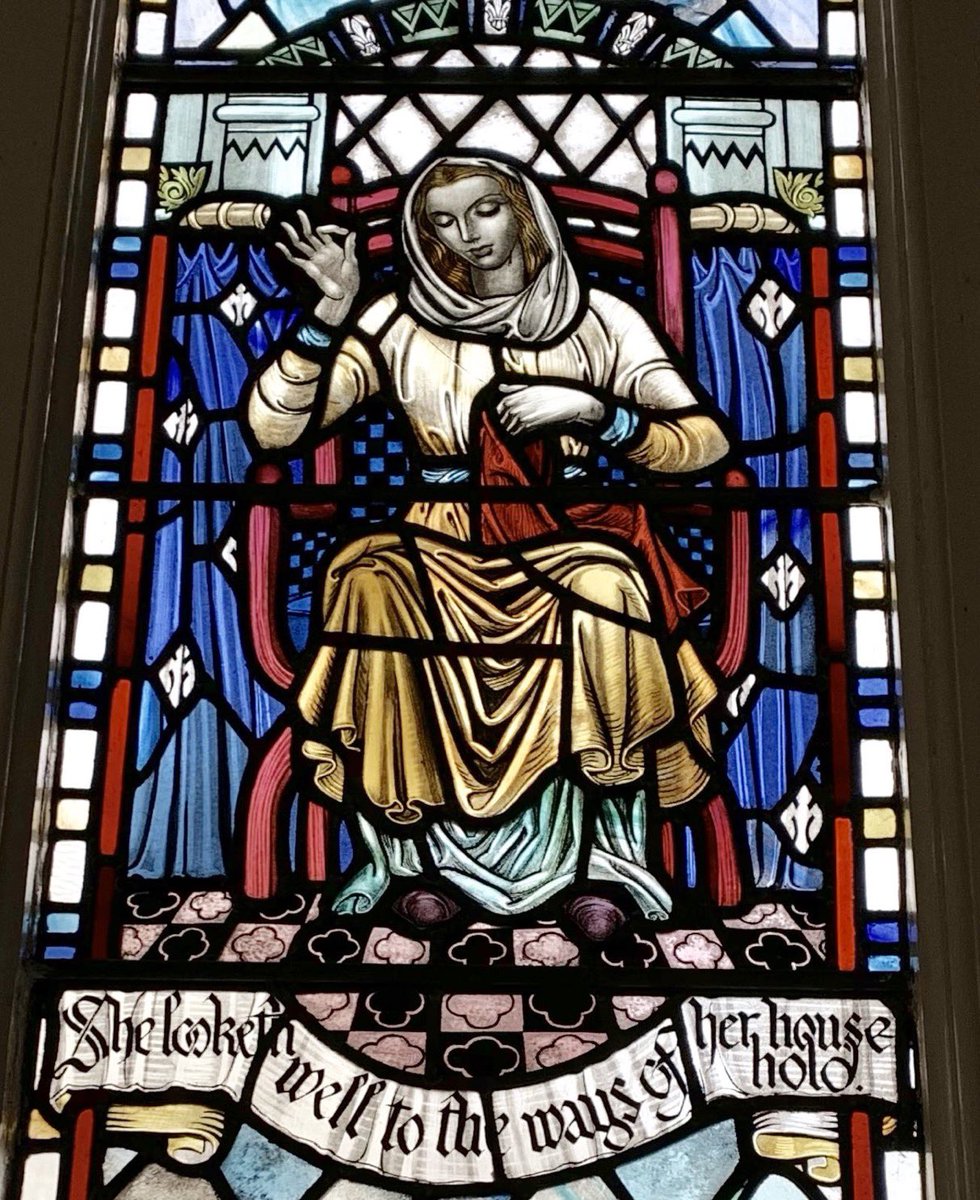 jeelyeater1's tweet photo. #OctoberOT #StainedGlass Proverbs again - ’She looketh well to the ways of her household’. -unlike me!  By Douglas Hamilton in Clackmannan Parish @churchscotland https://t.co/pNATy1FTKh