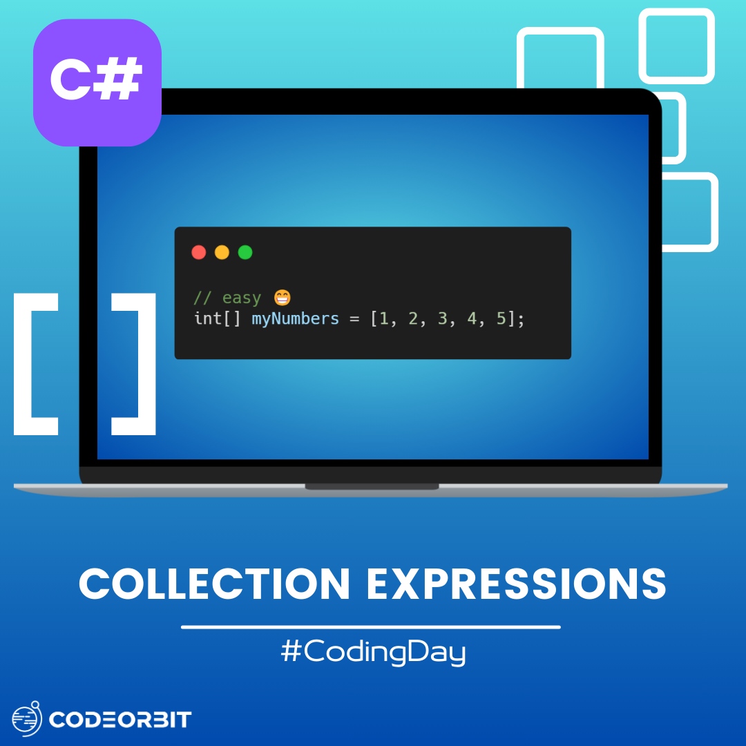 CodeOrbitAT's tweet image. Simplify collection creation with Collection Expressions in #CSharp12! 🎈 #CodeOrbit #DotNet #SoftwareDevelopment #WhatsNewInCSharp12