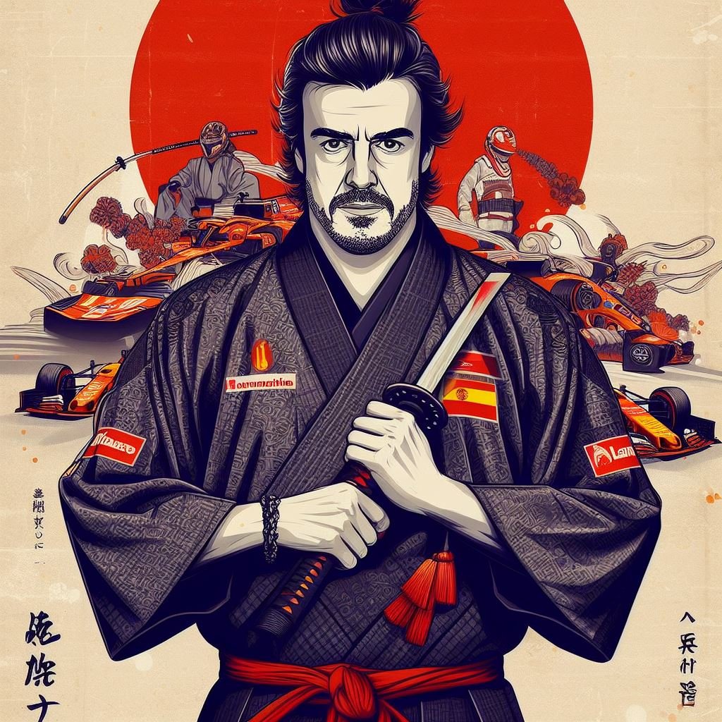 Samurai of speed, 
Alonso’s stoic spirit leads, 
Victory in sight.

@alo_oficial #AIart #Haiku #SportsAI @F1 #f1 #f1art #Alonso #AI