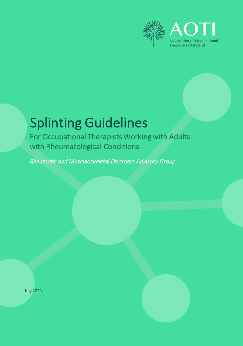 Association of Occupational Therapists of Ireland (@aotinews) on Twitter photo During #OTweek we are delighted to share our latest publication created by <a href="/AOTIrmdag/">AOTI Rheumatic & Musculoskeletal Disorders AG</a>. This resource provides practical advice for our Occupational Therapy community who carry out splinting for the management of rheumatic & musculoskeletal disorders ow.ly/vogG50Q0pXL #RMDs During #OTweek we are delighted to share our latest publication created by <a href="/AOTIrmdag/">AOTI Rheumatic & Musculoskeletal Disorders AG</a>. This resource provides practical advice for our Occupational Therapy community who carry out splinting for the management of rheumatic & musculoskeletal disorders ow.ly/vogG50Q0pXL #RMDs