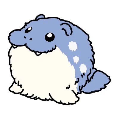 毛長ザラシは今まで何度も描いてきたけど、意外とそれぞれちょっとずつ違う。