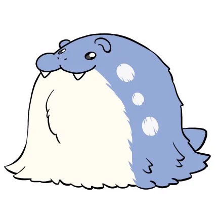 毛長ザラシは今まで何度も描いてきたけど、意外とそれぞれちょっとずつ違う。