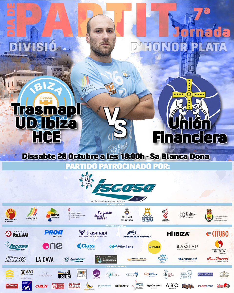HCEivissa's tweet photo. 🏆7ª JORNADA DHP🏆
@TrasmapiFerry
@udibizahceivissa  Vs @bbaseoviedo 
  DISFRUTA DEL MILLOR HANDBOL!!
#trasmapiconeldeporte #unacolladegentbona #YoSoyIbiza @Fbalearhandbol @RFEBalonmano @mundocelest https://t.co/k6u8vw8APT