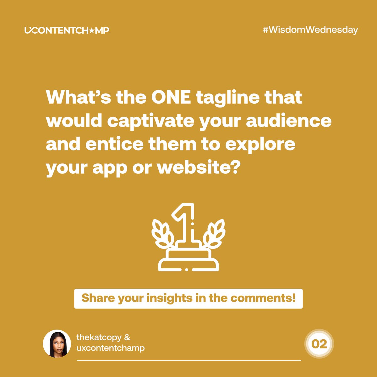 uxcontentchamp's tweet photo. It’s #WisdomWednesday! Tap in for more.

We are all ears 👂- share your brilliant insights in the comments below ⬇️

#UXContentChamp #UXWriters #ContentDesign #UXWisdom #UXInsights #LearnUXWriting #UXDesigners #CopyWriters #ContentProfessionals @thekatcopy https://t.co/e4yjSeB0bZ