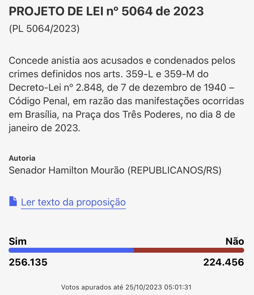 MARINESARALDI's tweet photo. PL 5064/2023 https://t.co/IEULeSUUSn #PL5064_2023 #ecidadania

Quem não votou, da tempo ainda! 
Vote Sim 👍🏼 https://t.co/PHZwDaFFRN