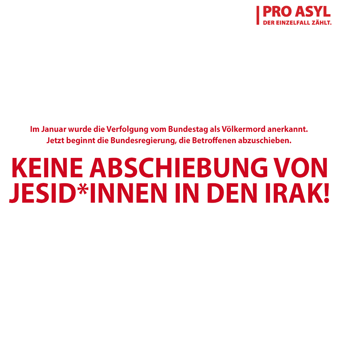 ProAsyl's tweet photo. Heute soll der Jeside F. in den Irak abgeschoben werden - das Land, in dem er einen Genozid überlebt hat. Gemeinsam mit @ZED_Deutschland, @FR_Hessen &amp; @DiakonieHessen fordern wir, die #Abschiebung zu stoppen! 

[Thread] https://t.co/q9mTeeRAWI