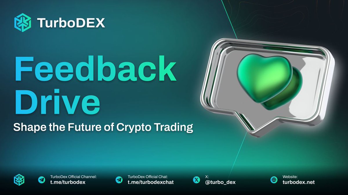 Shape Crypto's Future: TurboDEX Feedback Drive Begins Now
Your voice matters! Join the TurboDEX Feedback Drive and help shape the future of crypto trading. Share your thoughts, ideas, and suggestions. Together, we'll build a trading platform that meets your needs and expectations