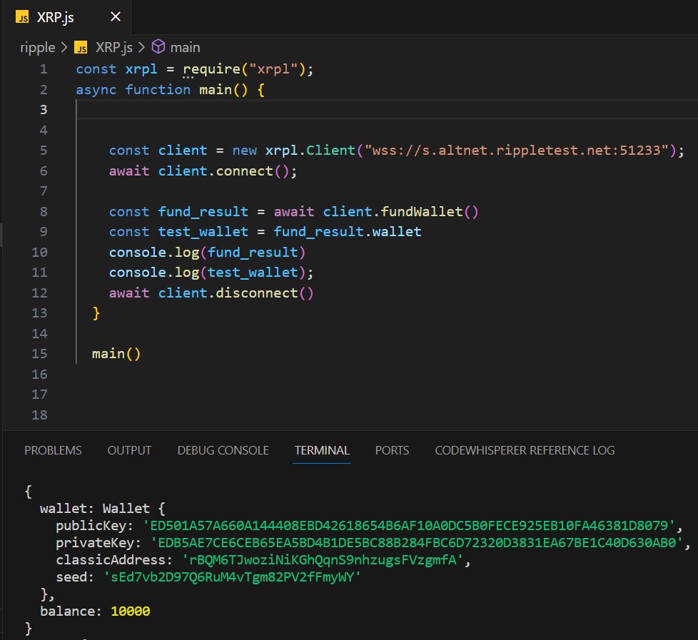 ReyedgeM's tweet image. "Just tested @Ripple's XRPL on the Testnet! 💰 Thanks to the XRPL JavaScript library, I funded a test wallet using the 's.altnet.rippletest.net' node with ease. 🚀 #Blockchain #CryptoTesting #XRPL"