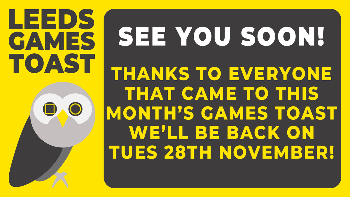 LeedsGamesToast's tweet photo. It was great seeing everyone last night. Thanks so much for coming! https://t.co/zv5TxHAGMe