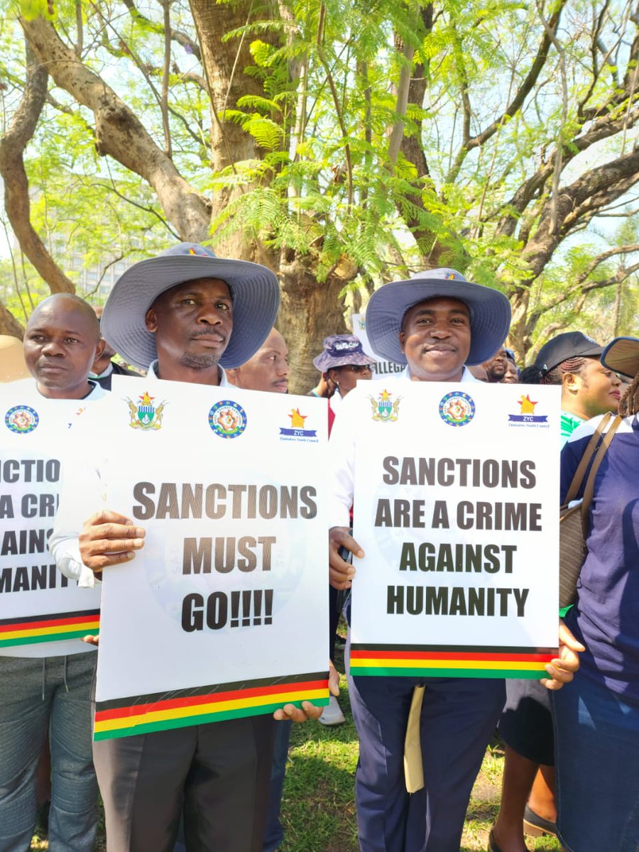 Moha_Zim's tweet photo. # Sanctons Must Go.We are joining  the rest  of the SADCC Region and the Nation at large in calling for the unconditional removal of the illegal Sanctions imposed on Zimbabwe.@InfoMinZW ,@nickmangwana ,@ZBCNewsonline https://t.co/yAg7NMnaHL