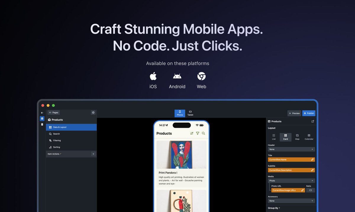 UseStarion's tweet photo. Amidst #BubbleCon2023, we've unveiled Starion 2.0 on ProductHunt! Think of it as @bubble's counterpart, crafted specifically for mobile. 🔥

Dreaming of #StarionCon2025 🌟
Let's empower no-code devs to craft &amp; launch native apps on AppStore &amp; Play Store

#BubbleCon23 #nocode 💪🚀 https://t.co/RbOJ4FNUfw