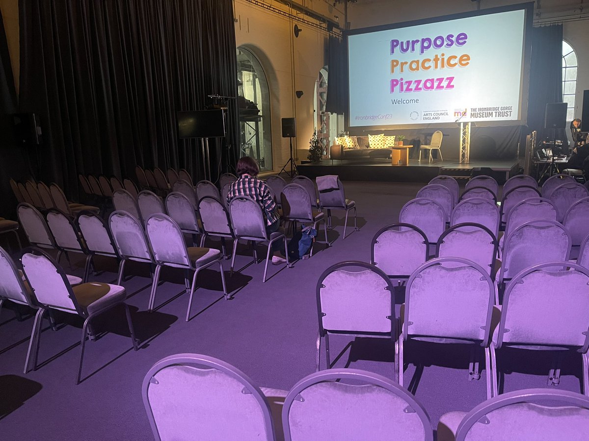 NJLR's tweet image. Ready to go. Sound check done and delegates starting to arrive for @WM_MuseumDev Ironbridge Conference. ‘Purpose- Practice - Pizzazz. #IronbridgeConf23 #ConferenceHost