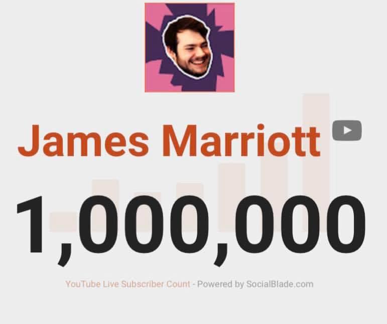 JamesMarriottYT's tweet photo. 4 years ago today I hit 1 million subscribers on YouTube. I couldn’t have predicted any of what happened in my life because of it (from the Eboys to moving to Brighton to music) but it does feel like, without those 1 million people, none of it would have been possible. Thank you. https://t.co/YqIV5ZtEtK