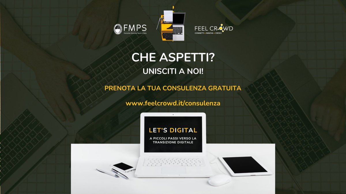 fondazionemps's tweet photo. Sei una #nonprofit della provincia di #Siena e vuoi crescere nel #digitale❓Partecipa ora a Let’s Digital, iniziativa promossa da #FondazioneMps con @FeelCrowd dedicata alle Organizzazioni Non Profit (ONP) senesi per migliorare le competenze digitali https://t.co/fLBIrW0WDe