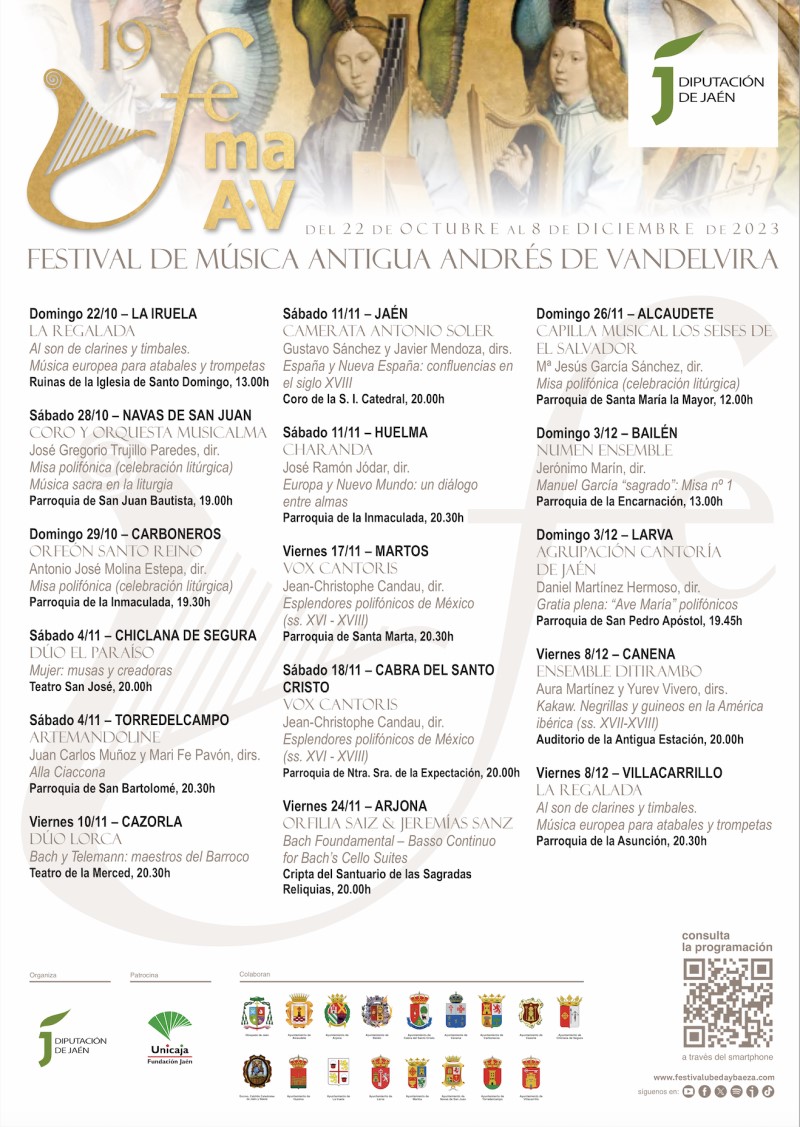 RevistaRITMO's tweet photo. Festival de Música Antigua Andrés de Vandelvira de la Diputación de Jaén
https://t.co/B19ZFWMKuv https://t.co/sBZF9zL5Kk