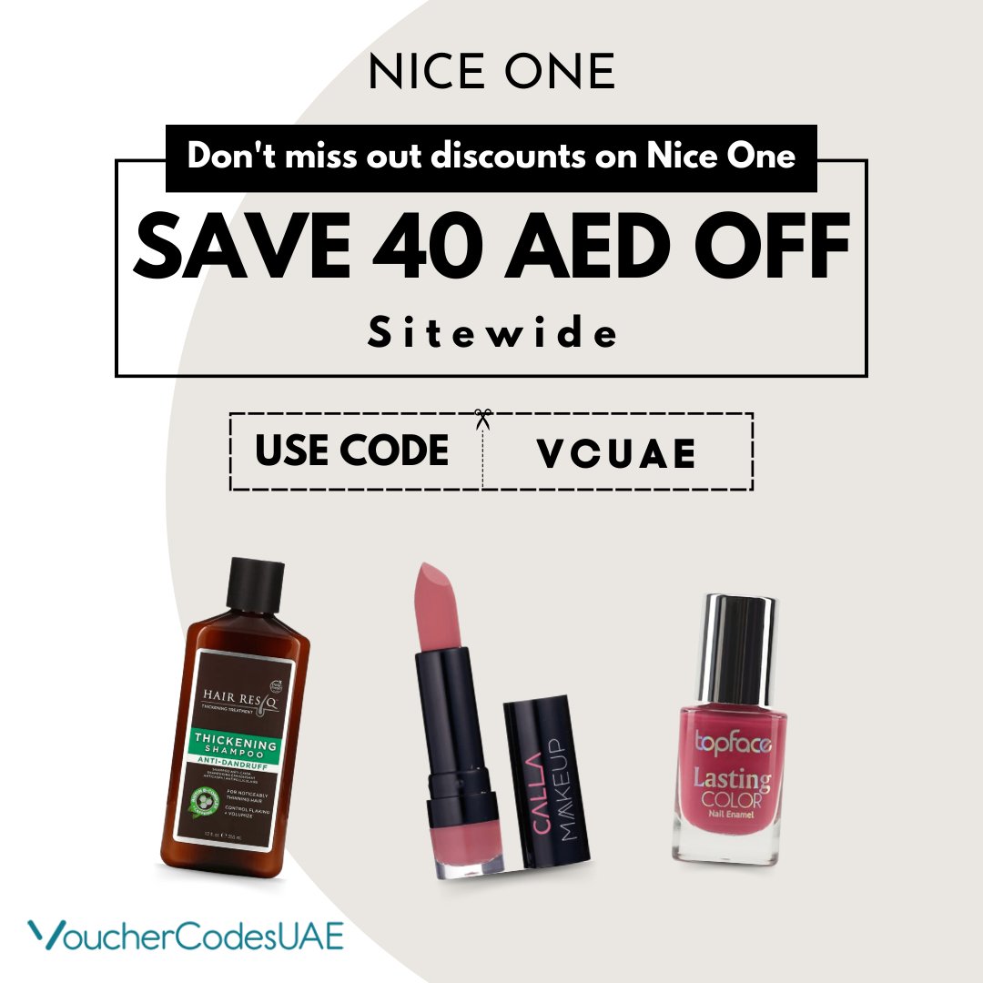 VoucherCodesAE's tweet image. Ready to boost your savings by 40 AED? d apply our coupon code for some extra happiness! 💵✨
.
.
.
#niceone #niceoneuae #niceonecode #uaecouponcode #savemoney #uae
