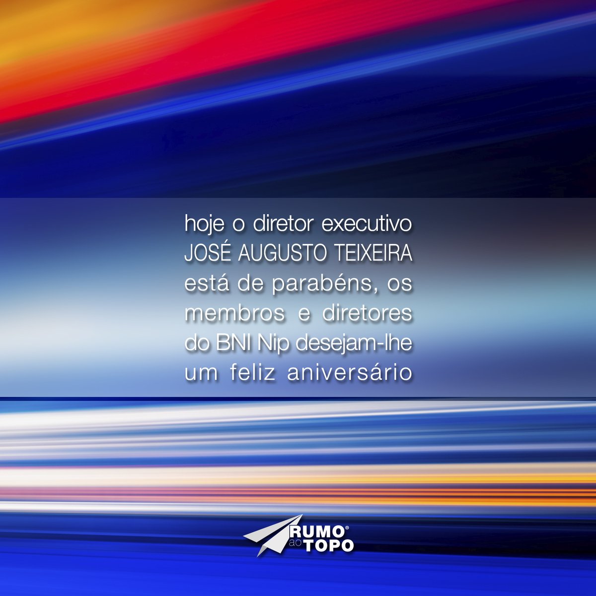 BNI_NIP's tweet photo. Hoje o Diretor Executivo do BNI Nip - Norte Interior e Porto, José Augusto Teixeira, está de parabéns.
Os diretores e membros desejam-te um excelente dia de aniversário. https://t.co/CFiGDfhBcq