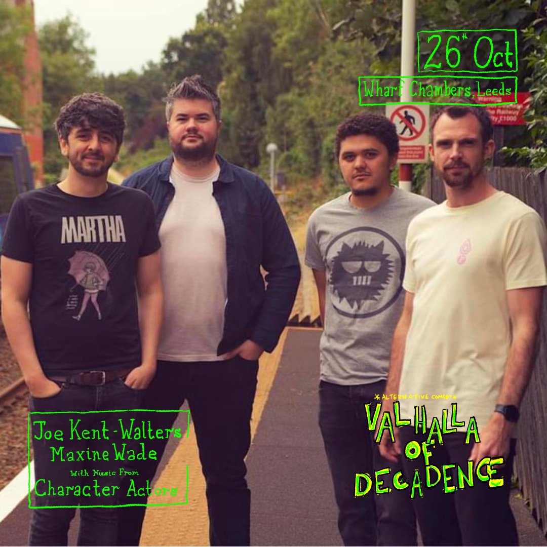 NMITBank's tweet photo. The experiment goes on, this Thursday we're smashing together the finest of alt-comedy &amp; DIY punk for Valhalla of Decadence. We've got Joe Kent-Walters (silly billy award winner), Maxine Wade (another award winner), and Character Actors (banger makers)
🎟️ https://t.co/32M2lPAPKd https://t.co/8a247hkfl1