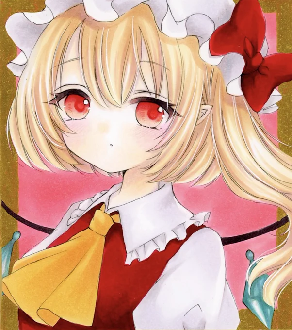 フランちゃん例大祭で委託していただくミニ色紙#東方Project #イラスト 
